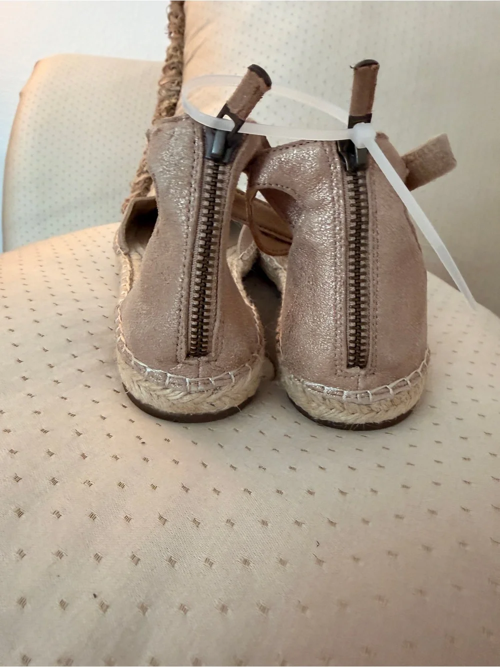 Eileen Fisher Lala Metallic Nude Ankle-Strap Espadrille